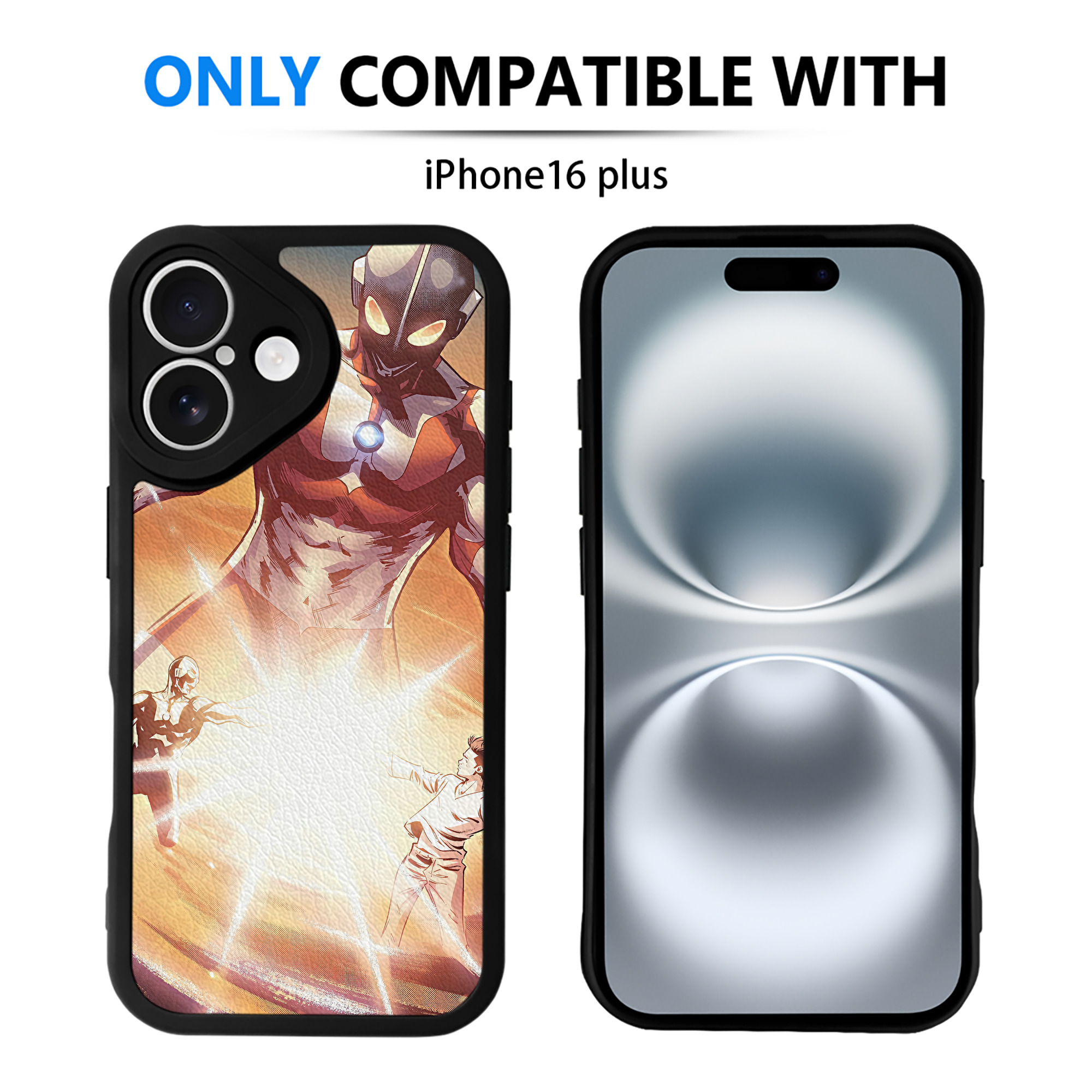 （画像用） ウルトラマン Ultraman 【iPhone 16シリーズ対応】シリコンスマホケース（レザー調） 材質：シリコン